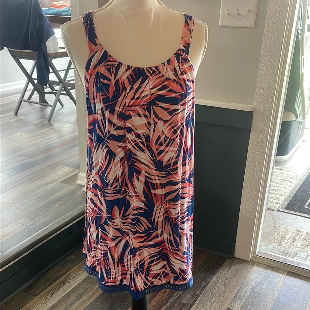Lane Bryant Pink and Blue Resort Sleeveless Tank